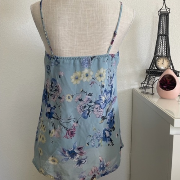 Xhilaration By Target | Y2K Blue Pastel Floral Ruffle Spaghetti Strap Top, XS - Picture 5 of 9